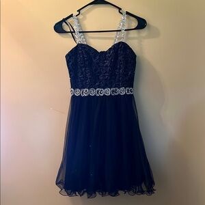 City Studio Size 3 Navy Dress. Straps added to the dress.